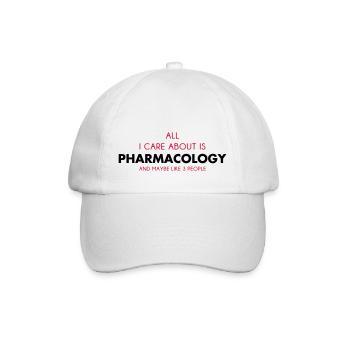 all i care about is pharmacology - Baseball Cap - white/white - Front