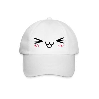 kawaii_face_4 - Baseballkappe - Weiß/Weiß - Vorne