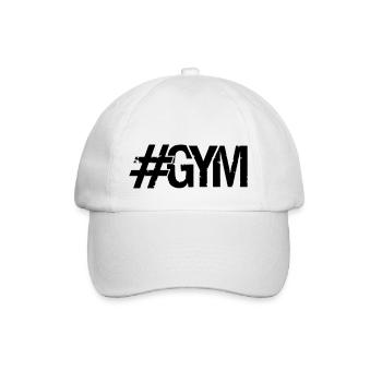 hashtag cool design gym text logo gewicht heben ha - Baseballkappe - Weiß/Weiß - Vorne