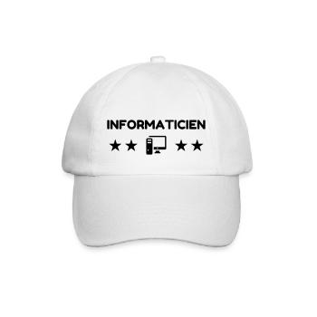 informatique / informaticien / ordinateur / geek - Casquette classique - blanc/blanc - Devant