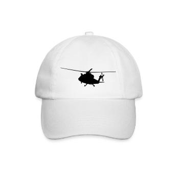 helikopter silhouette - Baseballkappe - Weiß/Weiß - Vorne