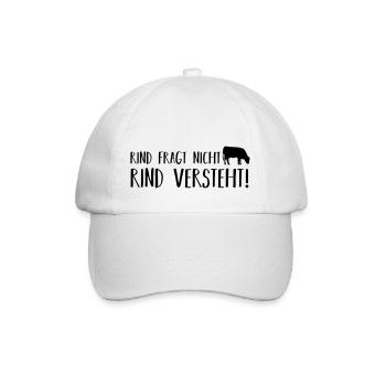 Rind fragt nicht - Baseballkappe - Weiß/Weiß - Vorne