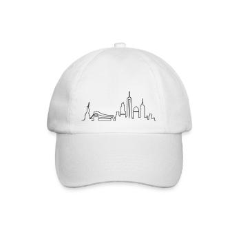 Skyline - New York City - Baseballkappe - Weiß/Weiß - Vorne