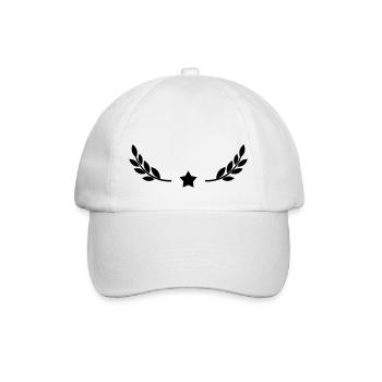 Stern mit Lorbeerkranz Design - Baseballkappe - Weiß/Weiß - Vorne