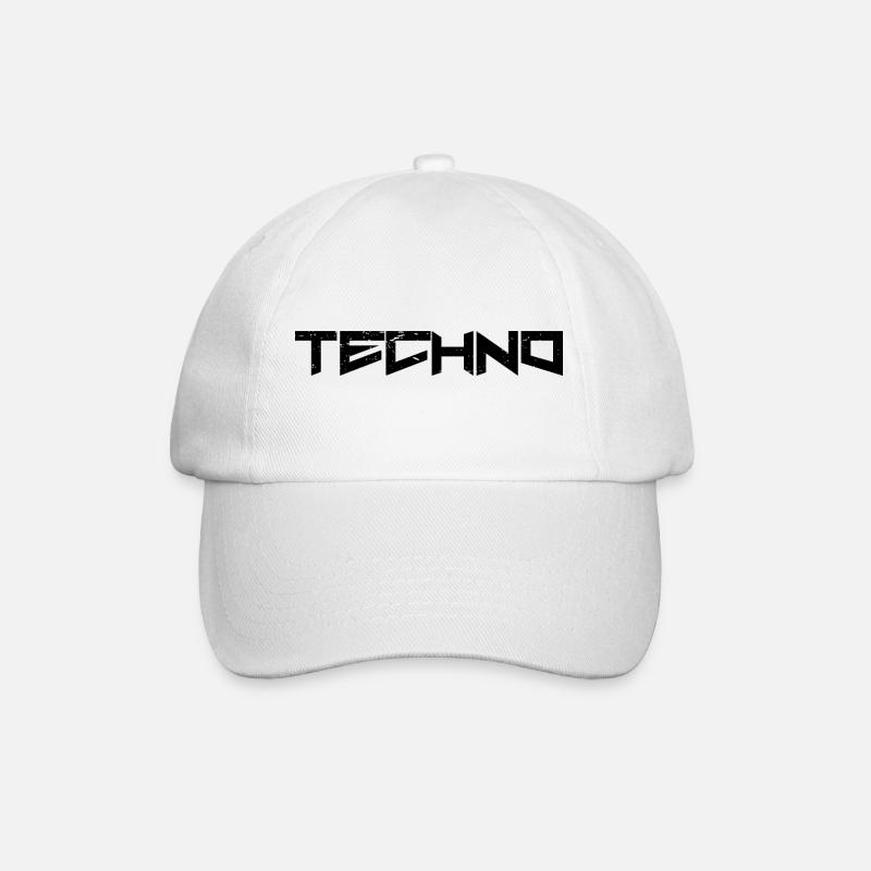 Techno - Baseballkappe - Weiß/Weiß