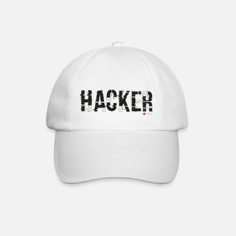 Hacker - Baseballkappe - Weiß/Weiß