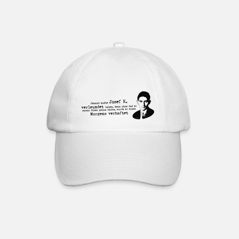 Franz Kafka Zitat Prozess Josef K - Baseballkappe - Weiß/Weiß
