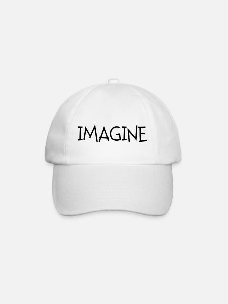 imagine Spruch Schrift - Baseballkappe - Weiß/Weiß