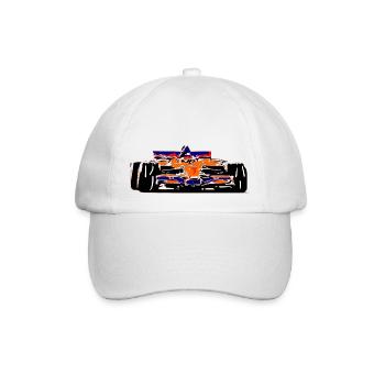 Rennauto - Baseballkappe - Weiß/Weiß - Vorne