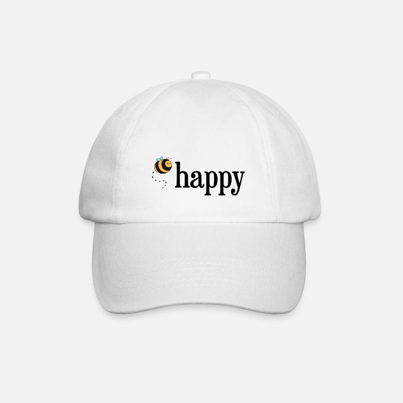 Abeille heureuse! - Casquette classique - blanc/blanc