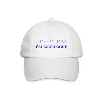 J'peux pas j'ai Bourgogne (bleu) - Casquette classique - blanc/blanc - Devant