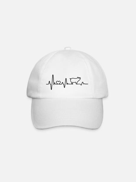 Éleveur de porcs battement de coeur fermier EKG - Casquette classique - blanc/blanc