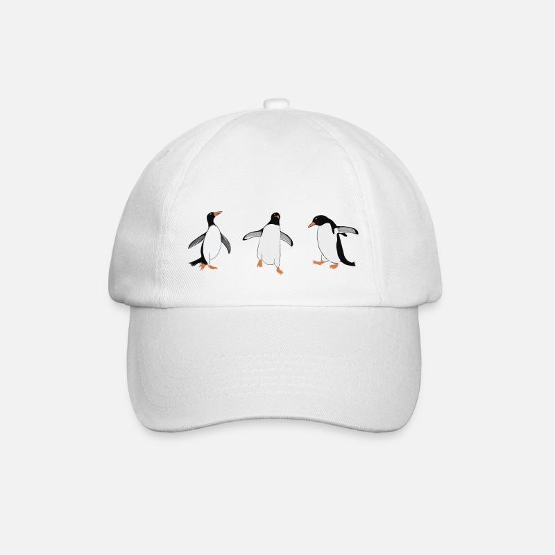 Trio de pingouins heureux - Casquette classique - blanc/blanc