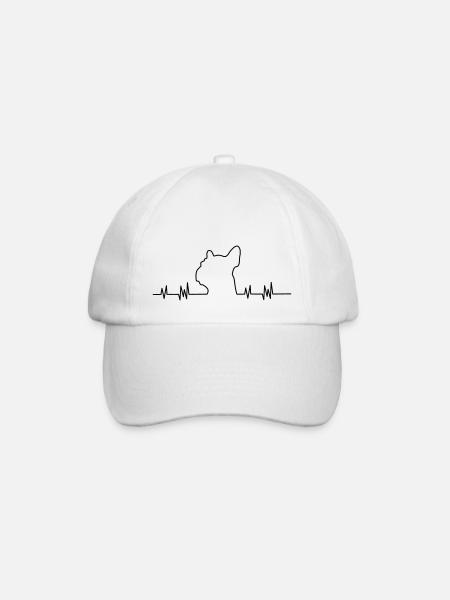 Bulldogge - Baseballkappe - Weiß/Weiß