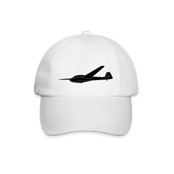 Bergfalke 2 schwarz Segelflugzeug Oldtimer gleiten - Baseballkappe - Weiß/Weiß - Vorne
