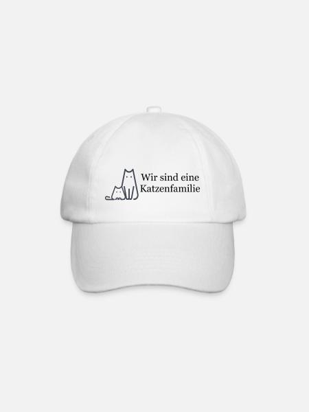 Wir sind eine Katzenfamilie - Baseballkappe - Weiß/Weiß