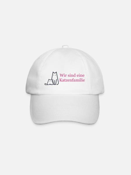 Wir sind eine Katzenfamilie - Baseballkappe - Weiß/Weiß