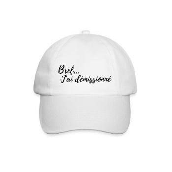 Bref j'ai démissionné humour - Casquette classique - blanc/blanc - Devant