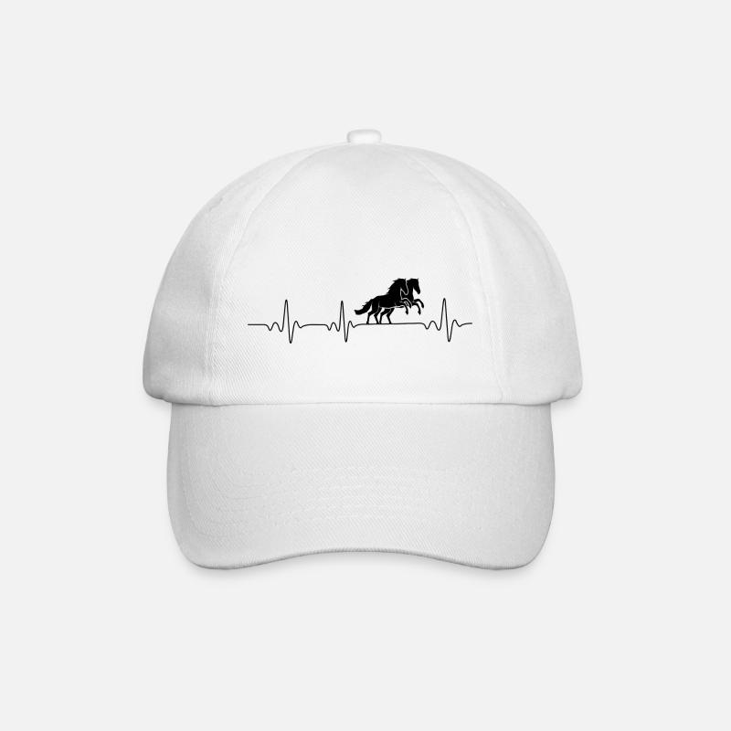 Herzfrequenz Pferde Horses - Baseballkappe - Weiß/Weiß
