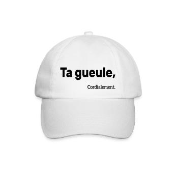 Ta Gueule Cordialement Phrase Drôle - Casquette classique - blanc/blanc - Devant