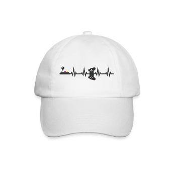 Gamer Heartbeat Gamer Heartbeat Cadeau - Casquette classique - blanc/blanc - Devant