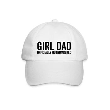 Papa fille officiellement en infériorité numérique - Casquette classique - blanc/blanc - Devant