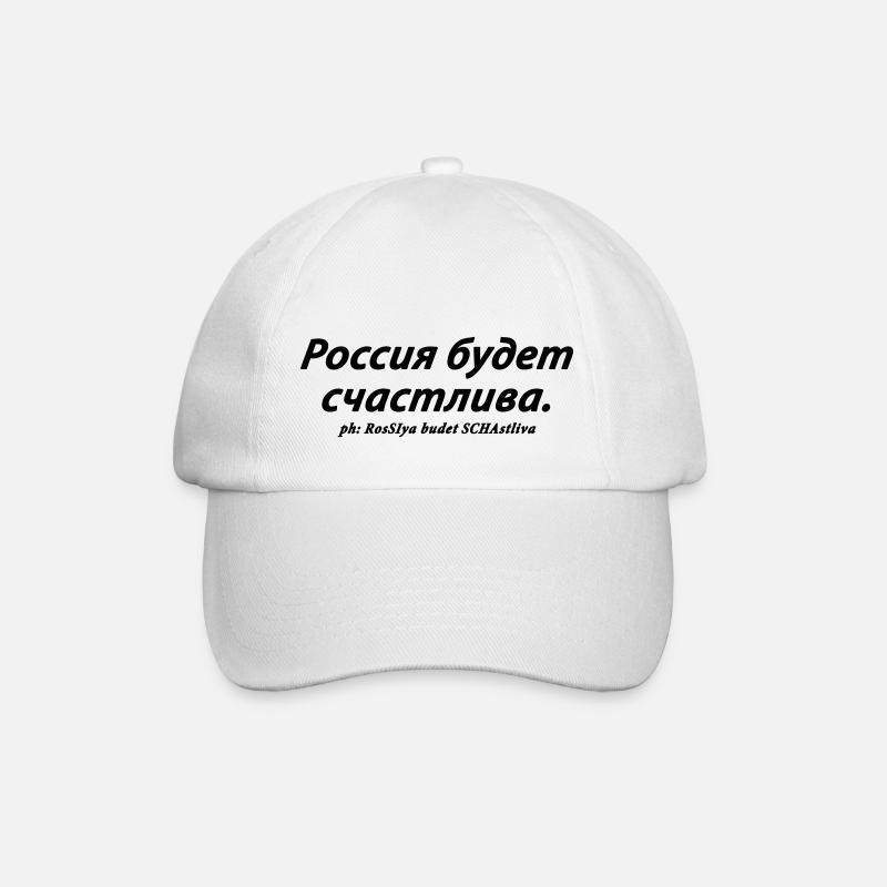 Russland wird glücklich sein. - Baseballkappe - Weiß/Weiß