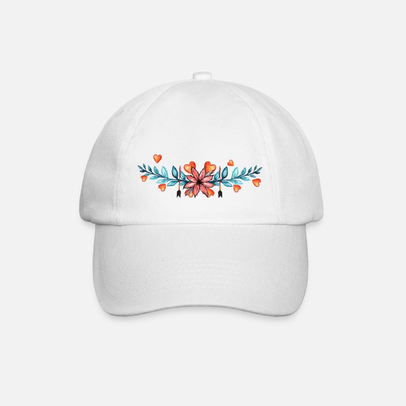 blume - Baseballkappe - Weiß/Weiß