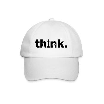 Think Schach Denksport Schachmeister Geschenk - Baseballkappe - Weiß/Weiß - Vorne