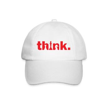 Think Schach Denksport Schachmeister Geschenk - Baseballkappe - Weiß/Weiß - Vorne