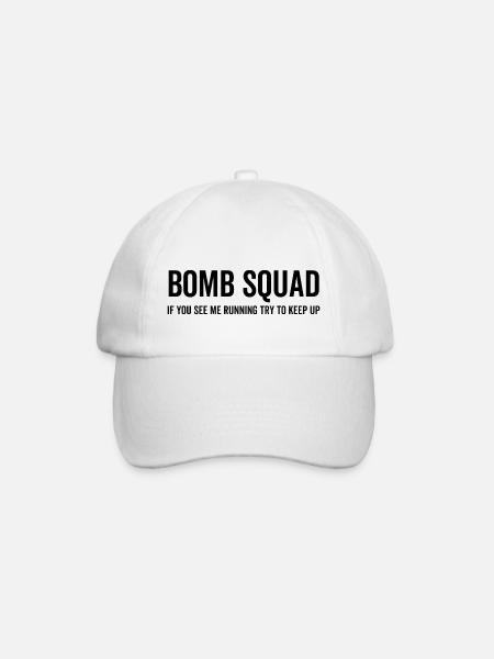 Bomb Squad Wenn du mich laufen siehst, versuche Schritt zu halten - Baseballkappe - Weiß/Weiß