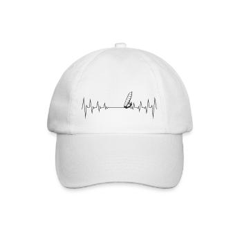 hearbeat windsurfing sea - Baseball Cap - white/white - Front