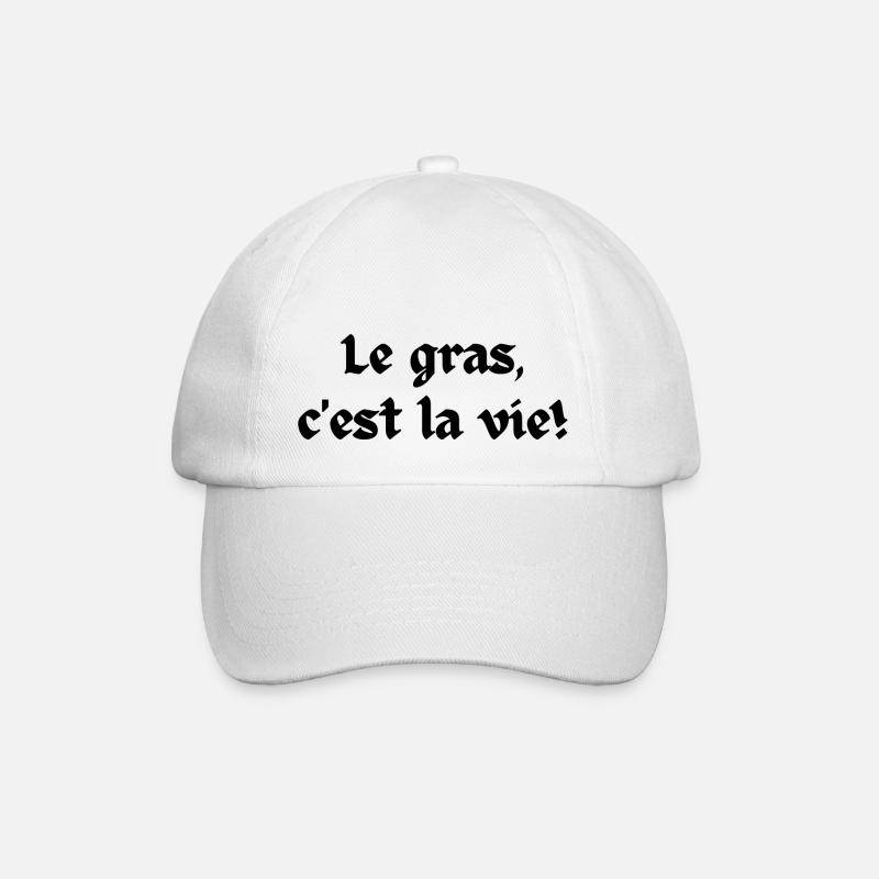 Le gras c'est la vie - Casquette classique - blanc/blanc