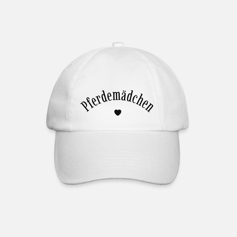 Pferdemädchen Herz Pferd reiten Geschenk - Baseballkappe - Weiß/Weiß
