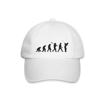Golf Evolution Retro Geschenk für Golfer - Baseballkappe - Weiß/Weiß - Vorne