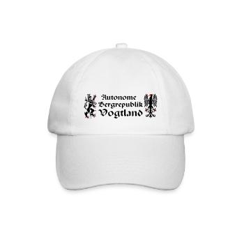 Vogtland autonom Greif Löwe Sachsen Bergrepublik - Baseballkappe - Weiß/Weiß - Vorne