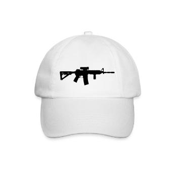 ar15 rifle m4 tactical - Baseball Cap - white/white - Front