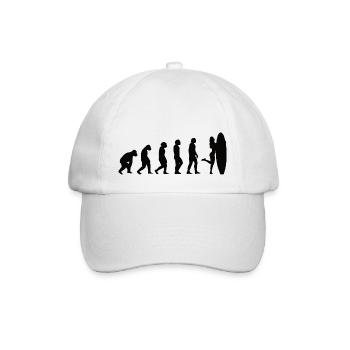 Surferin Surfbrett surfen Evolution Wellenreiten - Baseballkappe - Weiß/Weiß - Vorne