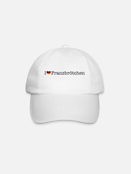 I love Franzbrötchen - Baseballkappe - Weiß/Weiß