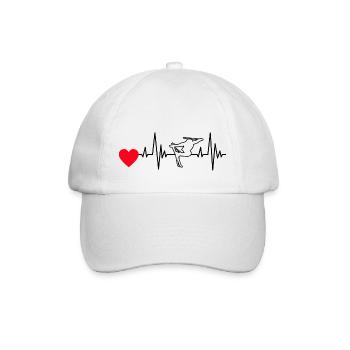 Skier Skiing Heartbeat Ski ECG Winter sports - Baseball Cap - white/white - Front