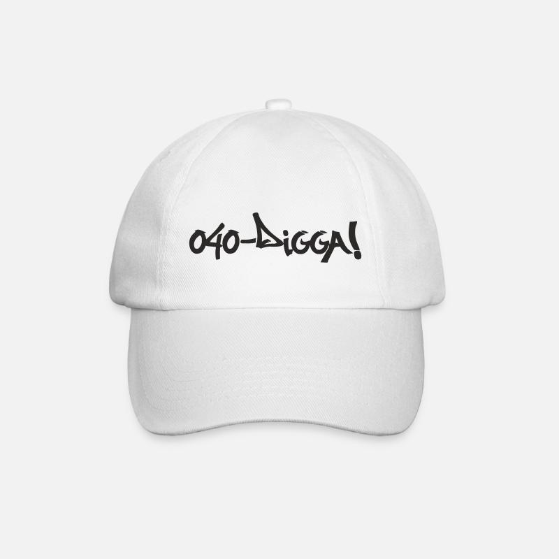 040-Digga! - Baseballkappe - Weiß/Weiß