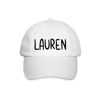 Lauren Custom Name Schriftart Text Geburtstag - Baseballkappe - Weiß/Weiß - Vorne