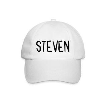 Steven Nom personnalisé Police Texte Anniversaire - Casquette classique - blanc/blanc - Devant
