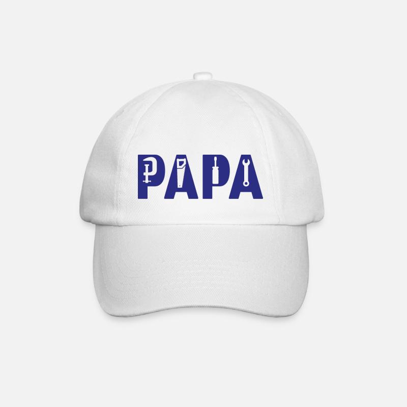 Vater Handwerker| Papa Geschenkidee - Baseballkappe - Weiß/Weiß