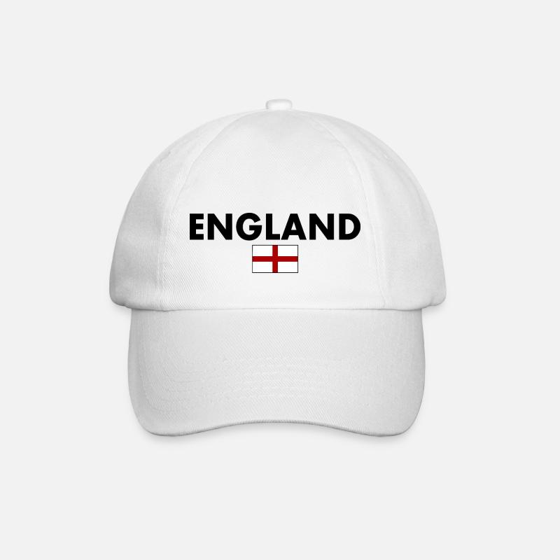 England - Baseballkappe - Weiß/Weiß