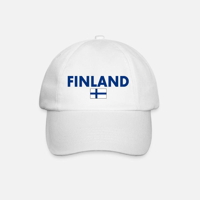 Finnland - Baseballkappe - Weiß/Weiß