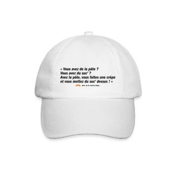 Vous avez de la pâte ? (b) - Casquette classique - blanc/blanc - Devant