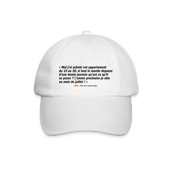 Je skie au mois de juillet ! (b) - Casquette classique - blanc/blanc - Devant