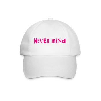 Never mind - Baseballkappe - Weiß/Weiß - Vorne