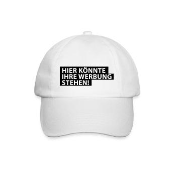 Hier könnte Ihre Werbung Stehen! - Baseballkappe - Weiß/Weiß - Vorne